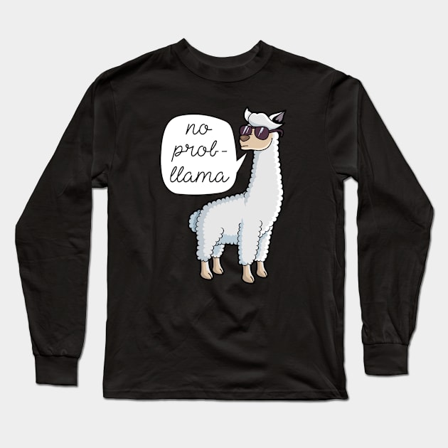 No Probllama Long Sleeve T-Shirt by LuckyFoxDesigns